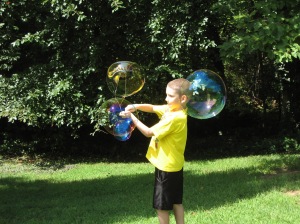 Look!  The bubbles are the size of my HEAD!